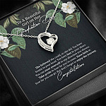 To A Beautiful Girl On Her Graduation Day Forever Love Heart Pendant Necklace - Graduation GIft For Her