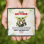 Personalized Baby Yoda To My Mother Yoda Best Mom In The Galaxy Mother's Day Forever Love Heart Necklace