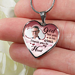Personalized Photo God Has You In His Arms I Have You In My Heart Sympathy Heart Pendant Necklace - Bangle