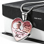 Personalized Photo God Has You In His Arms I Have You In My Heart Sympathy Heart Pendant Necklace - Bangle