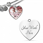 Personalized Photo God Has You In His Arms I Have You In My Heart Sympathy Heart Pendant Necklace - Bangle