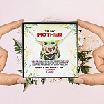 Personalized Baby Yoda To My Mother Yoda Best Mom In The Galaxy Mother's Day Interlocking Hearts Necklace