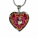 Personalized Photo Dear Mom I Know You've Loved Me for As Long as I Have Lived Heart Pendant Necklace - Bangle