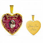 Personalized Photo Dear Mom I Know You've Loved Me for As Long as I Have Lived Heart Pendant Necklace - Bangle