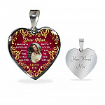 Personalized Photo Dear Mom I Know You've Loved Me for As Long as I Have Lived Heart Pendant Necklace - Bangle