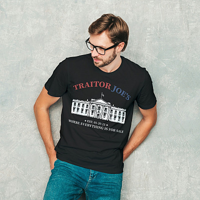 Alternative view of Traitor Joe's Est 01 20 21 Where Everything Is For Sale MAGA T-shirt - V-neck - Joe Biden Not President Shirt