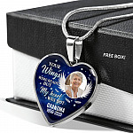 Personalized Photo Your Wings Were Ready But My Heart Was Not Memorial Remembrance Luxury Heart Pendant Necklace