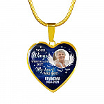 Personalized Photo Your Wings Were Ready But My Heart Was Not Memorial Remembrance Luxury Heart Pendant Necklace