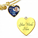 Personalized Photo Your Wings Were Ready But My Heart Was Not Memorial Remembrance Luxury Heart Pendant Necklace