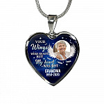 Personalized Photo Your Wings Were Ready But My Heart Was Not Memorial Remembrance Luxury Heart Pendant Necklace