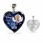 Personalized Photo Your Wings Were Ready But My Heart Was Not Memorial Remembrance Luxury Heart Pendant Necklace