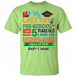 Personalized Last Day of Pre-School, Mint Green, Youth T-Shirt