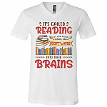 It's Called Reading It's How People, White, V-Neck T-Shirt