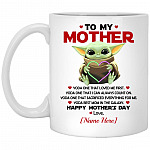 Personalized Baby Yoda Mug, White, 11 oz. White Mug Personalized Baby Yoda Mug, White, 11 oz. White Mug