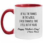 Personalized Fan Accent Mug, White/Red, 11 oz. Accent Mug