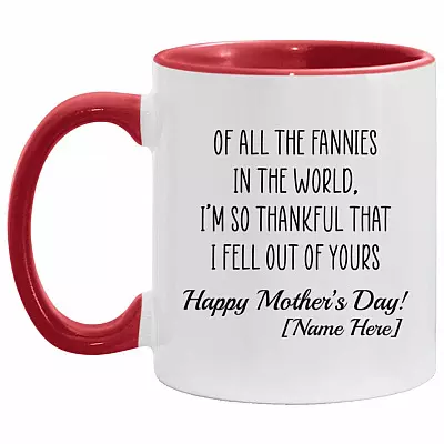 Personalized Fan Accent Mug, White/Red, 11 oz. Accent Mug