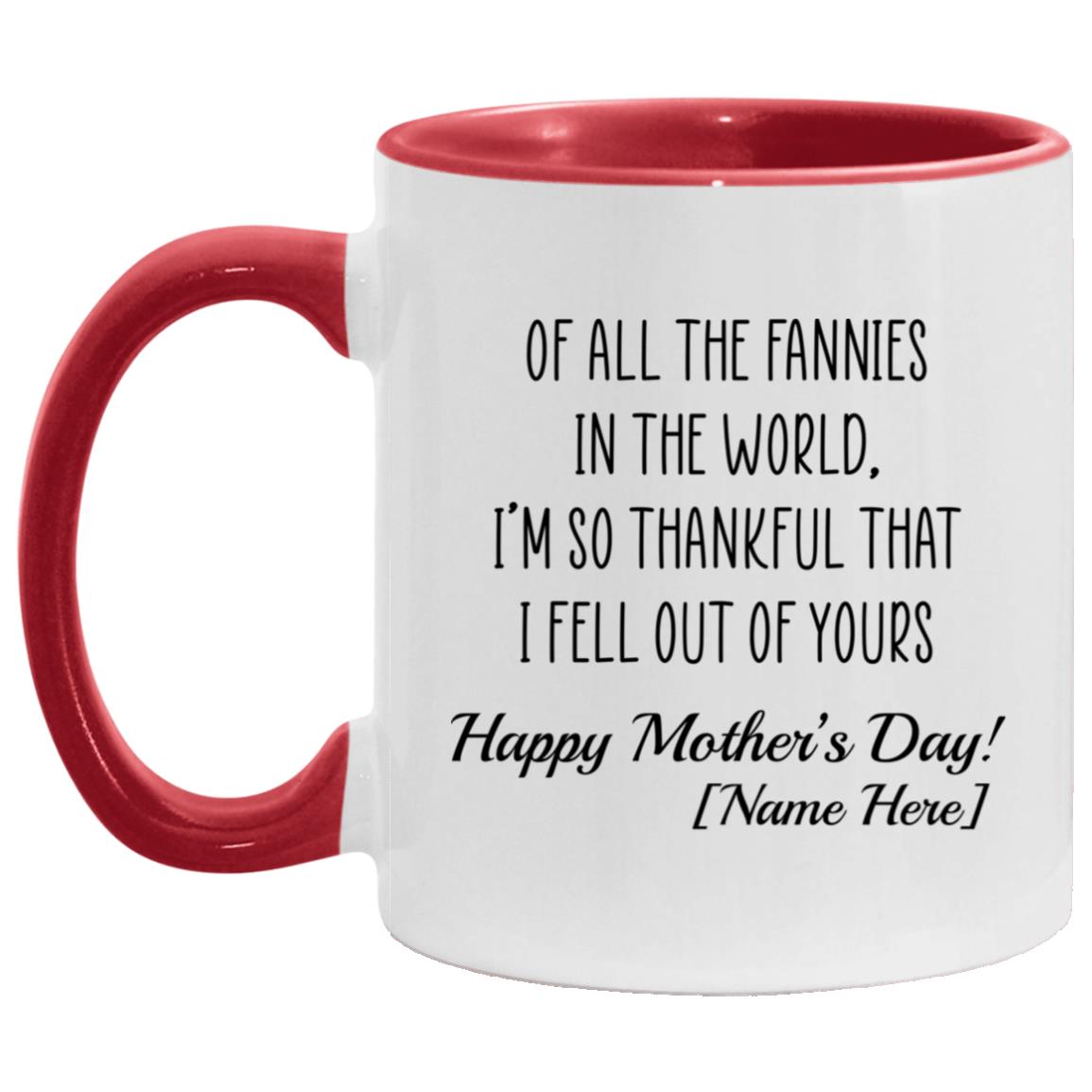 Personalized Fan Accent Mug, White/Red, 11 oz. Accent Mug