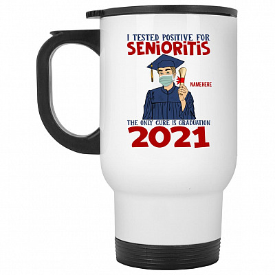 14 oz. White Travel Mug