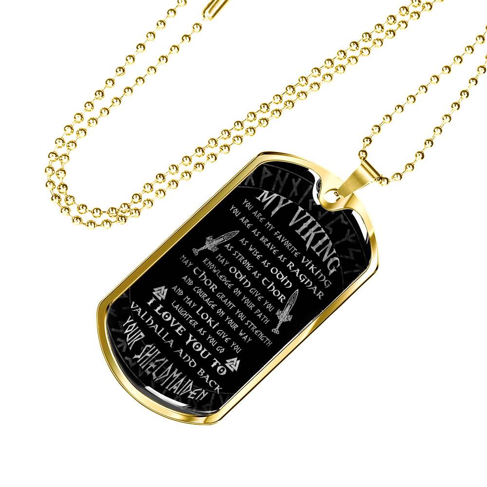 My Viking You Are My Favorite Viking You Are As Brave As Ragnar From Shieldmaiden Dog Tag Pendant Necklace
