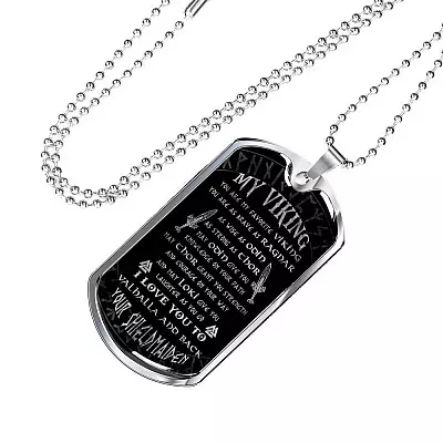 My Viking You Are My Favorite Viking You Are As Brave As Ragnar From Shieldmaiden Dog Tag Pendant Necklace