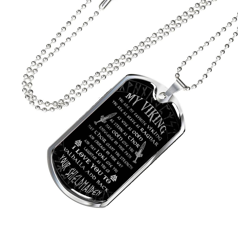 My Viking You Are My Favorite Viking You Are As Brave As Ragnar From Shieldmaiden Dog Tag Pendant Necklace
