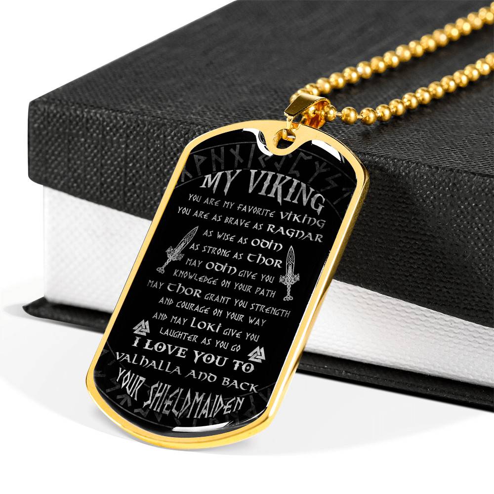 My Viking You Are My Favorite Viking You Are As Brave As Ragnar From Shieldmaiden Dog Tag Pendant Necklace