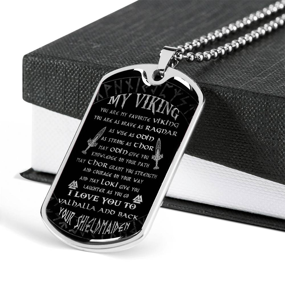 My Viking You Are My Favorite Viking You Are As Brave As Ragnar From Shieldmaiden Dog Tag Pendant Necklace