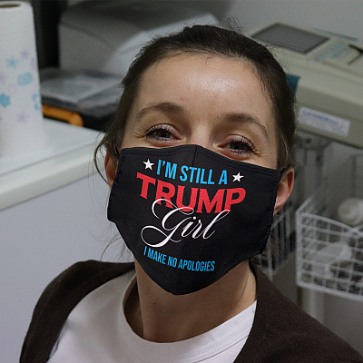 Alternative view of I'm Still a Trump Girl I Make No Apologies - Trump Supporter Washable Reusable Custom Printed Cloth Face Mask Cover
