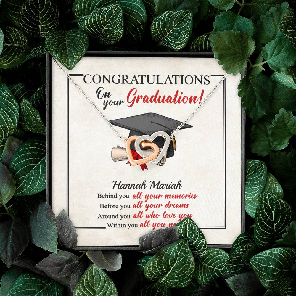 Personalized Congratulations Graduation Behind You All Your Memories Class Of 2021 Infinity Heart Necklace