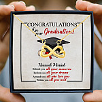 Personalized Congratulations Graduation Behind You All Your Memories Class Of 2021 Infinity Heart Necklace