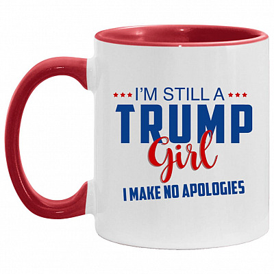 trump accent, White/Red, 11 oz. Accent Mug