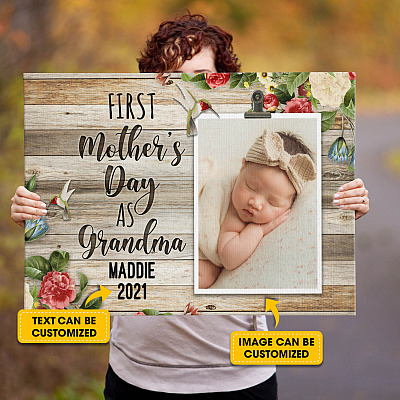 Alternative view of Personalized Photo First Mother's Day As Grandma Framed Canvas Prints - Grandma To Be Unframed Poster