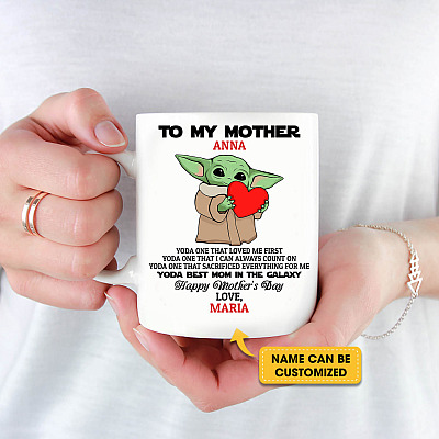 Alternative view of Personalized Baby Yoda To My Mother Yoda Best Mom In The Galaxy Custom Mother's Day Coffee Mug
