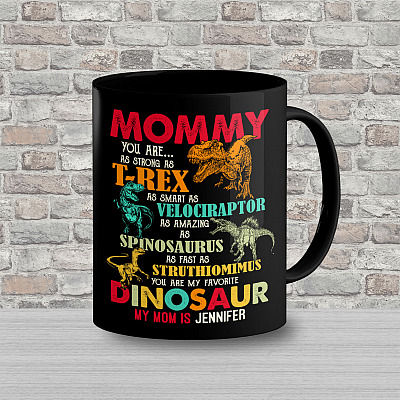 Alternative view of Personalized Happy Mother's Day 2021 - Mamasaurus T Rex Mom Ceramic Coffee Mug
