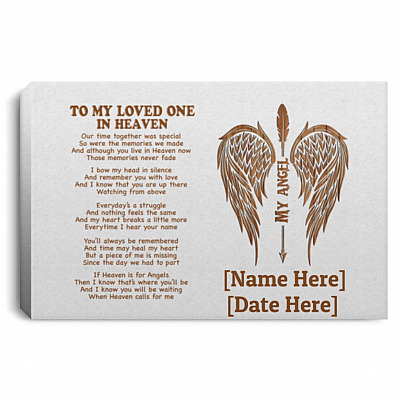 Personalized Angel Wings canvas, White, 0.75'' Framed Canvas