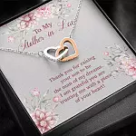 To My Mother in Law Thank You for Raising Your Son to Be the Man of My Dreams Interlocking Hearts Pendant Necklace