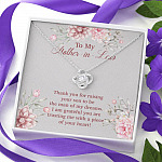 To My Mother in Law Thank You for Raising Your Son to Be the Man of My Dreams Love Knot Pendant Necklace