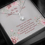 To My Mother in Law Thank You for Raising Your Son to Be the Man of My Dreams Alluring Beauty Necklace