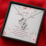 To My Mother in Law Thank You for Raising Your Son to Be the Man of My Dreams Double Hearts Pendant Necklace