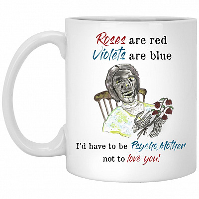 Funny Psycho Norman, White, 11 oz. White Mug