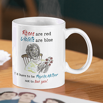 Alternative view of Funny Psycho Norman Bates Mother's Day Mug Gift Horror Mom Coffee Mug - Beer Stein - Water Bottle