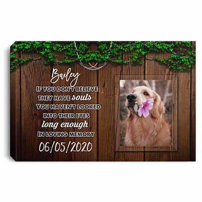 Personalized Photo Dog Memorial, White, 0.75'' Framed Canvas