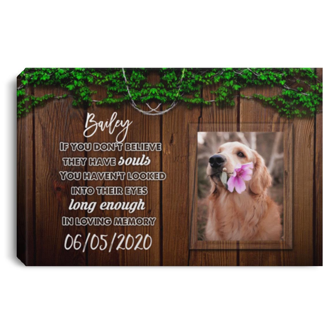 Personalized Photo Dog Memorial, White, 0.75'' Framed Canvas
