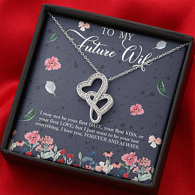 Husband to My Future Wife I May Not Be Your First Date Your First Kiss Double Hearts Necklace