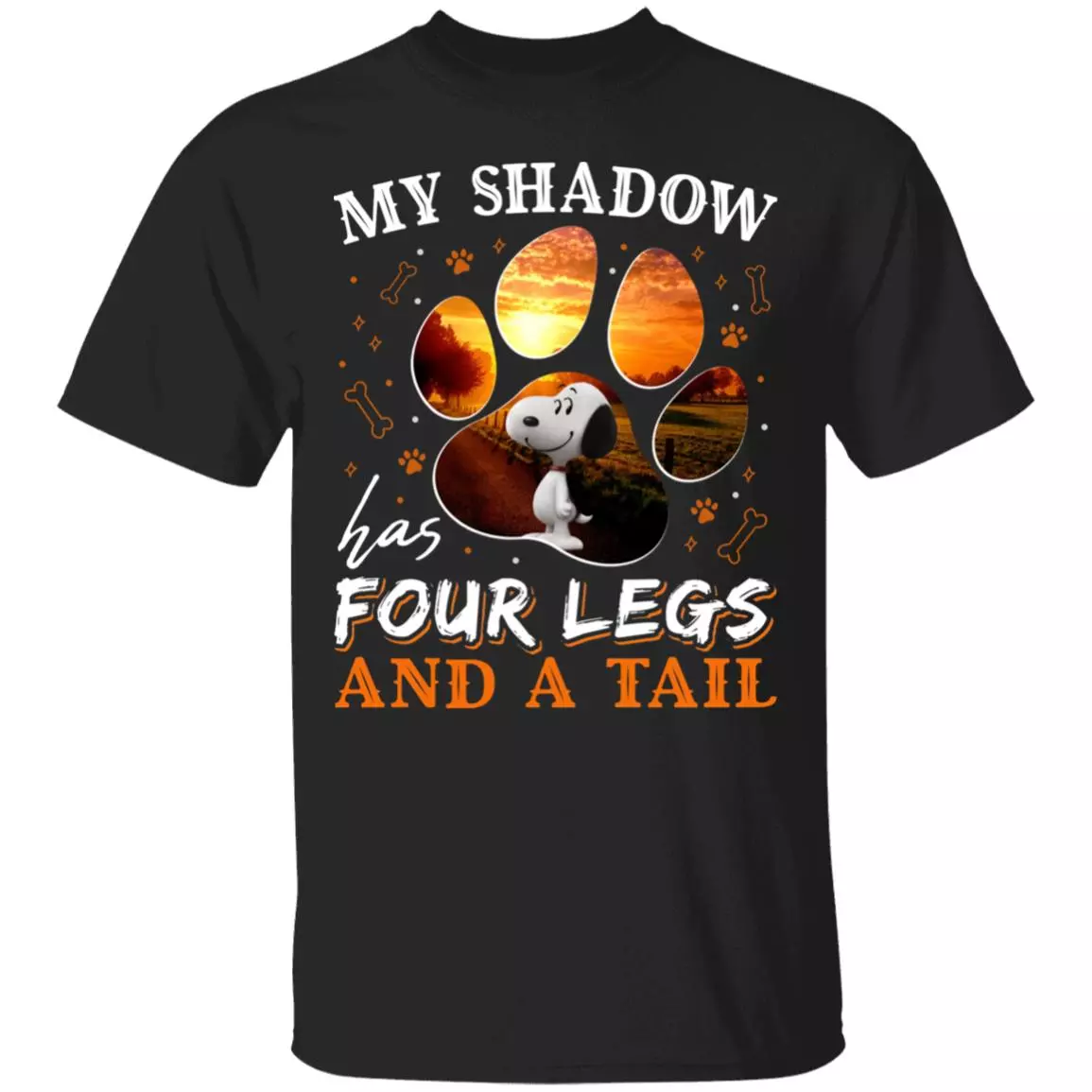 1. My Shadow Snoopy (5), Black, Unisex T-Shirt