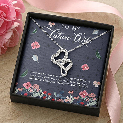 Husband to My Future Wife I May Not Be Your First Date Your First Kiss Double Hearts Necklace