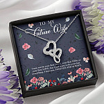 Husband to My Future Wife I May Not Be Your First Date Your First Kiss Double Hearts Necklace