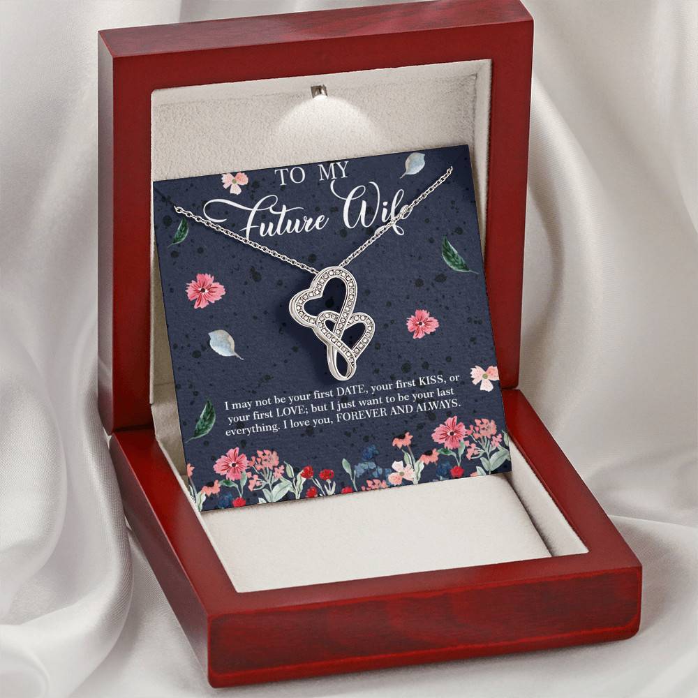 Husband to My Future Wife I May Not Be Your First Date Your First Kiss Double Hearts Necklace