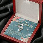 Grandma To My Granddaughter I Hugged This Little Pendant I Squeezed It Tight Double Hearts Necklace