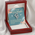 Grandma To My Granddaughter I Hugged This Little Pendant I Squeezed It Tight Double Hearts Necklace